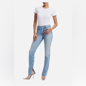 Good American Good Classic Split Leg Jeans  Indigo267 Sz 14 NWT